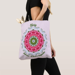 January Birth Month Flower Personalized Carryall Tote Bag