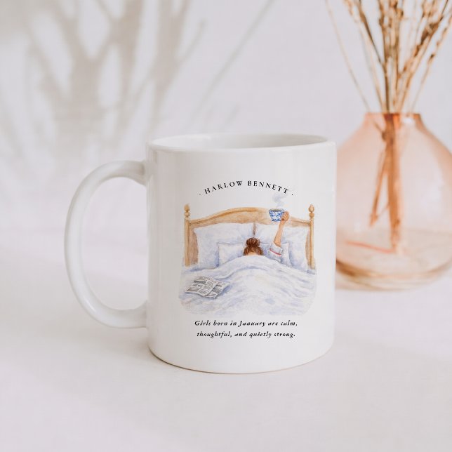 January Birth Month Girl | Monogram  Coffee Mug (Creator Uploaded)