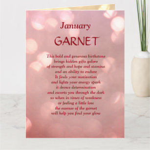 January Birthday Birthstone Garnet Greeting Card
