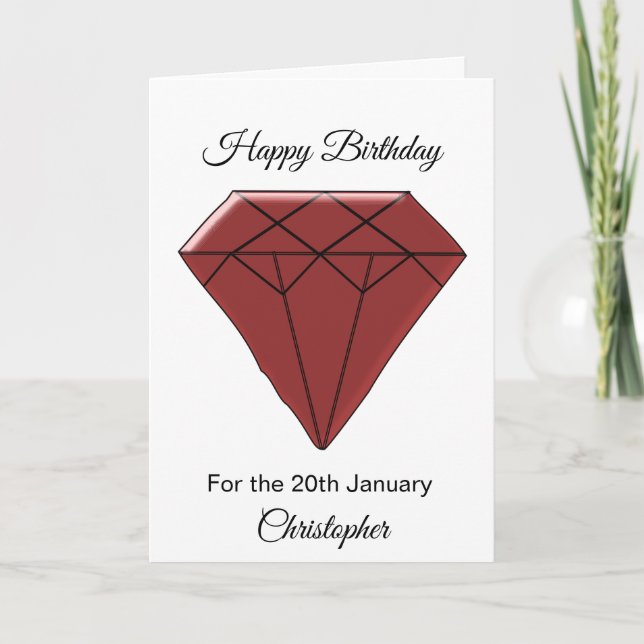 January Birthday Card - Garnet (Front)