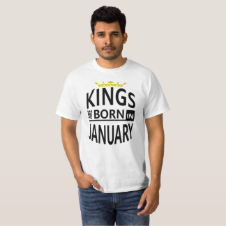 January Birthday Dad,Husband-Kings are Born-Gift T-Shirt
