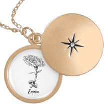 January Birthday Flower name necklace for Women
