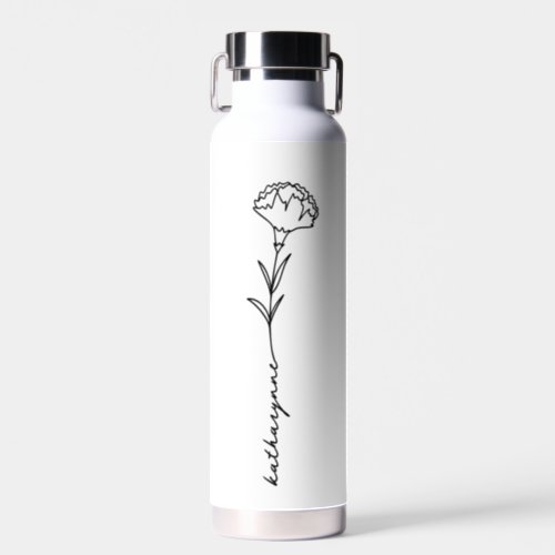 January Birthday Month Flower for Birth Month Water Bottle