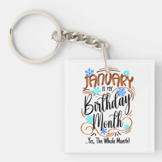 January Birthday Month, Whole Month, Celebration Keychain