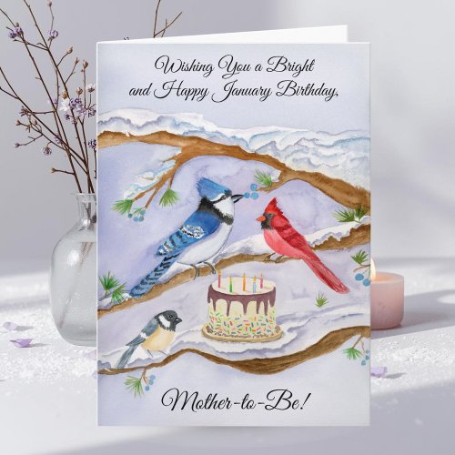 January Birthday with Backyard Birds Mother in Be
