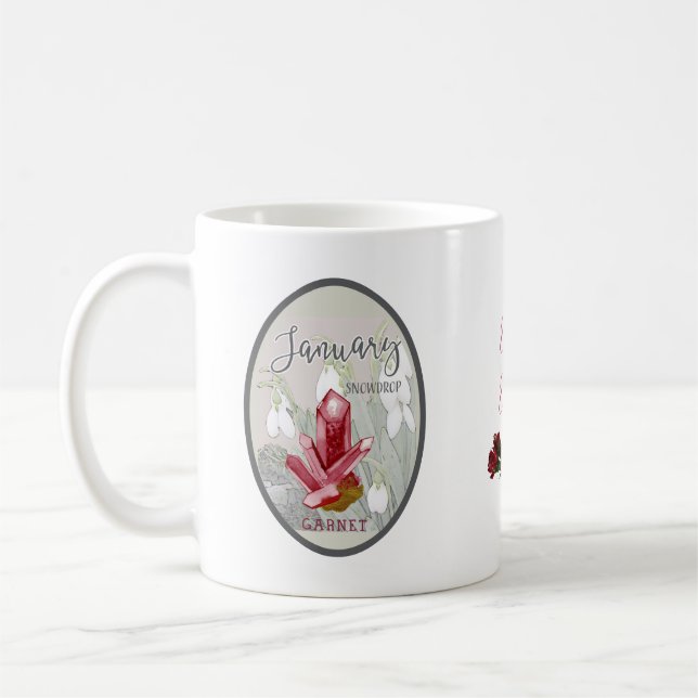 January Birthstone and Flower 2 Coffee Mug (Left)