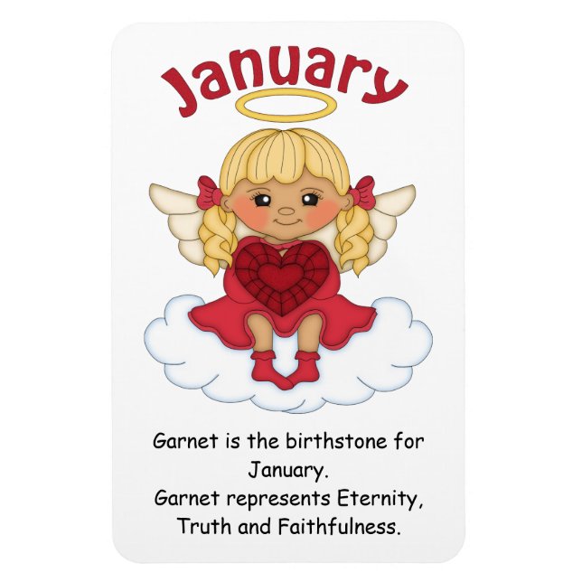 January Birthstone Angel Blonde Premium Magnet (Vertical)