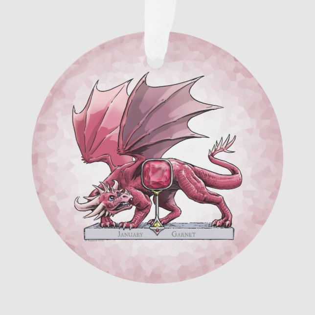 January Birthstone Dragon - Garnet  Ornament (Front)