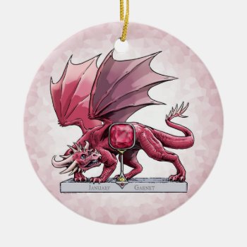 January Birthstone Dragon - Garnet Ornament by critterwings at Zazzle