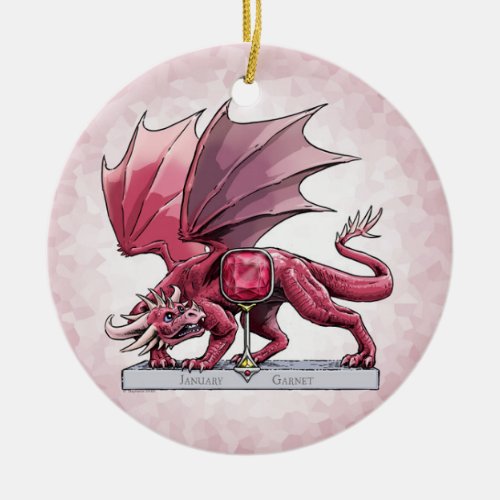 January Birthstone Dragon _ Garnet Ornament