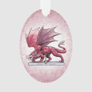 January Birthstone Dragon - Garnet  Ornament