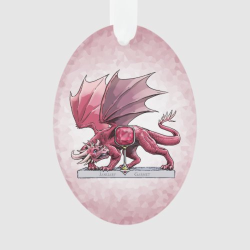 January Birthstone Dragon _ Garnet  Ornament