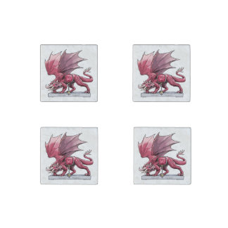 January Birthstone Dragon - Garnet Stone Magnet