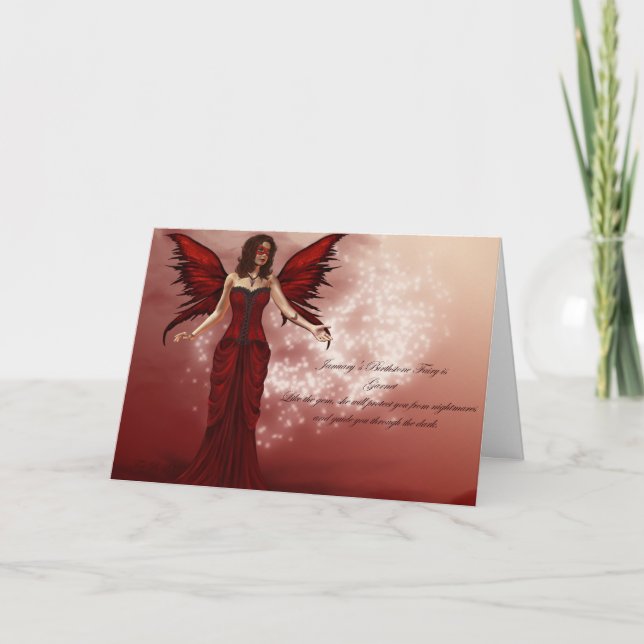 January Birthstone Fairy Birthday Card (Front)