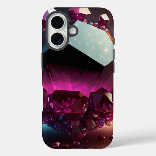 January Birthstone Garnet Glow Fantasy Crystal Case-Mate iPhone Case (Back)