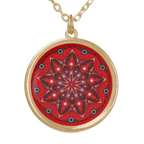 January Birthstone Garnet Mandala Necklace