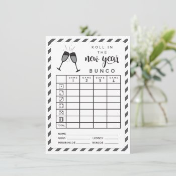 January Bunco Roll In The New Year Double Sided Invitation by LaurEvansDesign at Zazzle