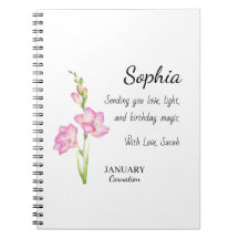 January Carnation Personalized Birthday