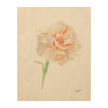 January Carnations Birth Month Flower Wood Art