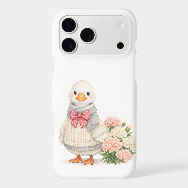 January carnations birth month goose iPhone case (Back)
