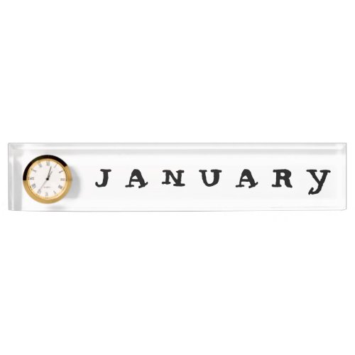 January Clock Paperweight by Janz Name Plate