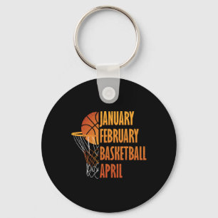 January February Bysketbyll April Fun Retro Appare Keychain