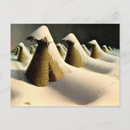 January fine art by Grant Wood Postcard