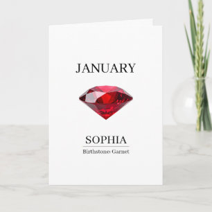 January Garnet Personalized Birthday Card