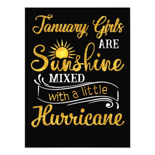 January Girls Are Sunshine Mixed Little Hurricane Photo Print