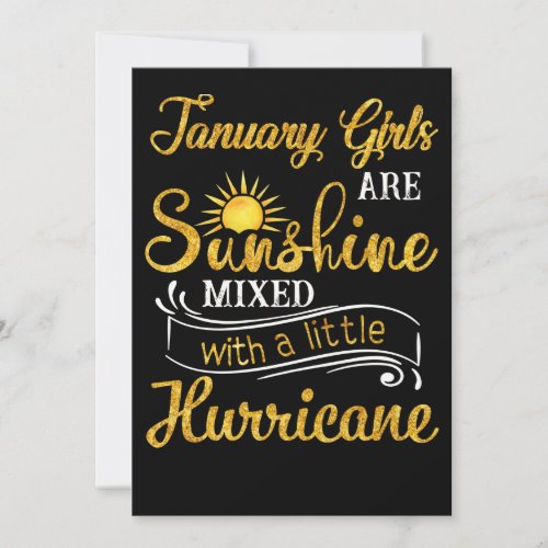 January Girls Are Sunshine Mixed With Hurricane Holiday Card