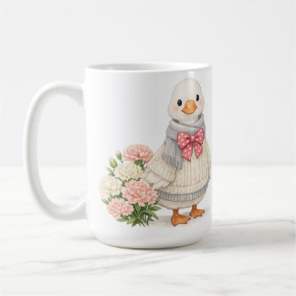 January Goose & Carnation Cute winter illustration Coffee Mug