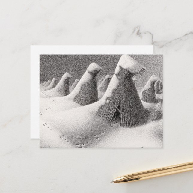 January, Iowa by Grant Wood Holiday Postcard (Front/Back In Situ)