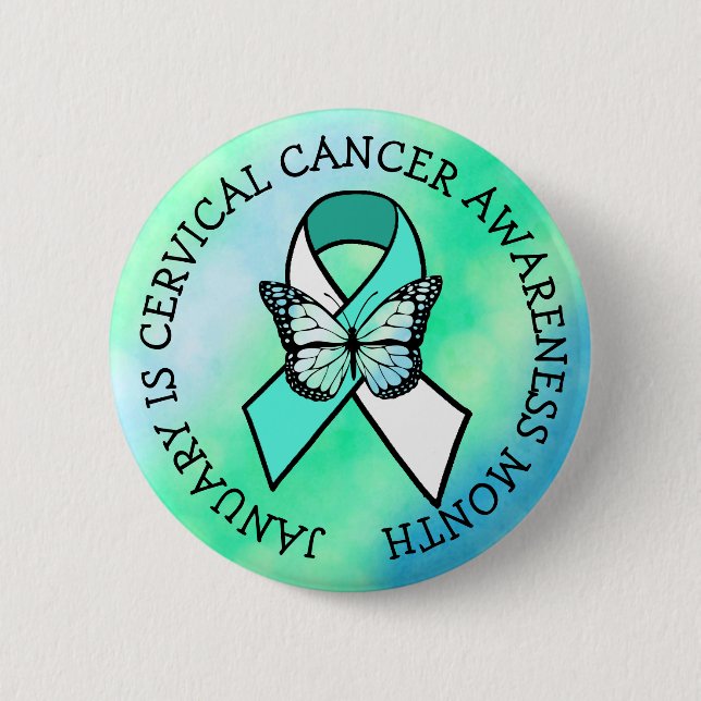 January is Cervical Cancer Awareness Month  Button (Front)