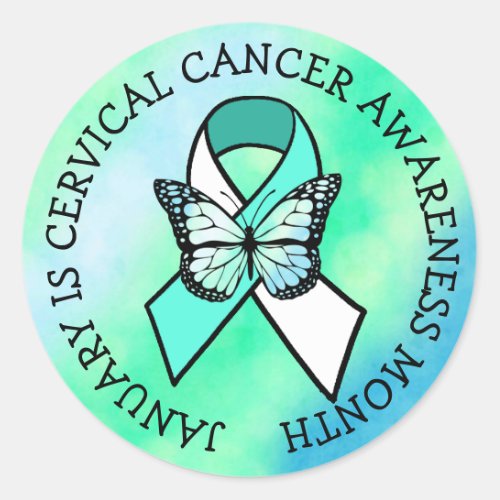 January is Cervical Cancer Awareness Month   Classic Round Sticker