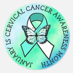 January is Cervical Cancer Awareness Month Classic Round Sticker
