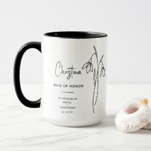January Maid of Honor   Snow Drop Birth Flower Mug