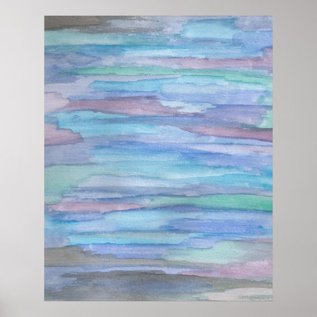 January Morning Blue Abstract  Poster (Front)