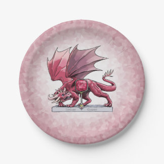 January’s Birthstone Dragon: Garnet Paper Plates