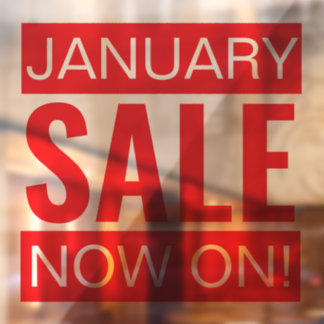 January Sale Red Window Cling