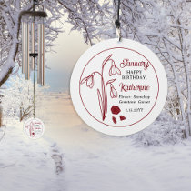 January Snowdrop Floral Birthday Keepsake Wind Chime