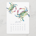 January Stand Alone Calendar Blue Crab<br><div class="desc">Decorate your home office desk with my nautical stand alone calendar cards. These January cards were designed using my original watercolor Maryland blue crab in shades of blue, green and red. Order refills for each month and display them in a photo frame or using a small easel stand. They also...</div>
