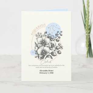 January to February Birth Flower Custom Birthday  Card