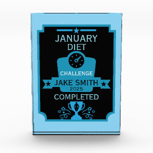 January Weight Loss Congratulation Acrylic Award