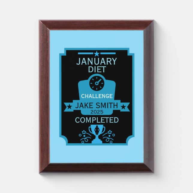 January Weight Loss Congratulation Award Plaque (Vertical)