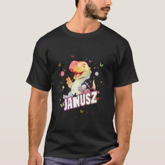 JANUSZ - Cute Boy Name with cute Dinosaur T-Shirt