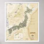 &quot; Japan: 2012/today - Detailed antique Style map Poster