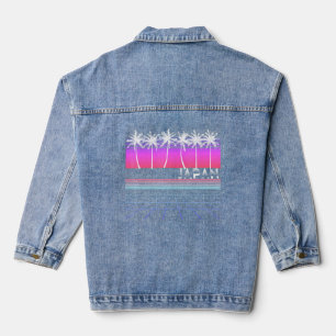 Japan 80s 90s Vaporwave Aesthetic Beach Retro Palm Denim Jacket