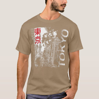 Japan Aesthetic Tokyo Silhouette Retro Japanese Co T-Shirt
