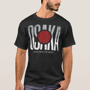 Japan Aesthetic Urban Style Osaka City Map Coordin T-Shirt