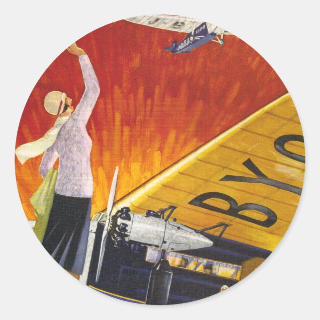 Japan Air Transport Classic Round Sticker (Front)